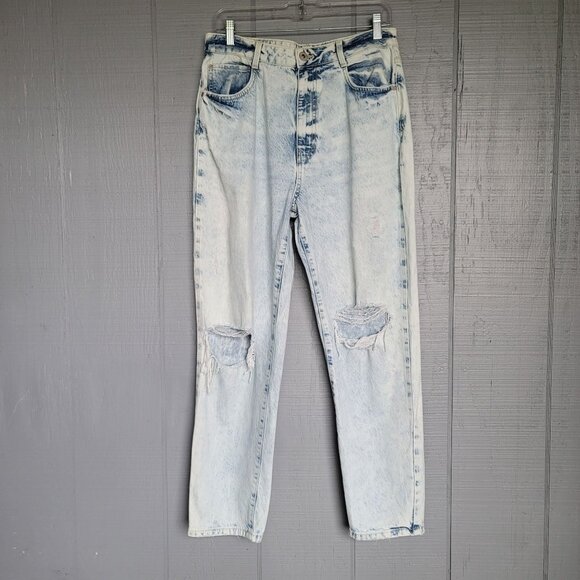 Zara Acid-Wash High-Rise Distressed Denim Jeans. Size 10 - Picture 1 of 9